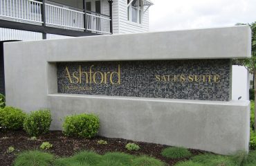 Concrete Entry Sign to Ashford Residences