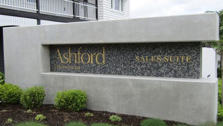 Concrete Entry Sign to Ashford Residences
